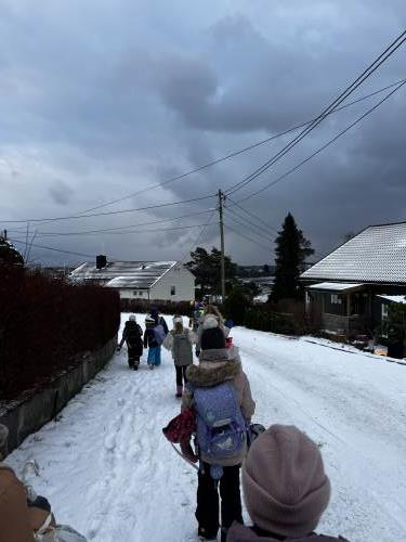 Hjemturen var tung etter flere timer i aktivitet, men god stemning hele veien. 